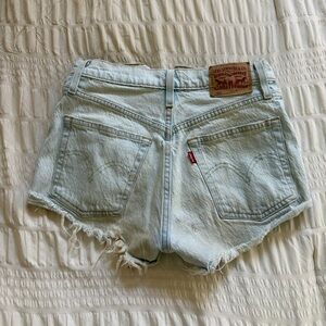 Levi's Light Blue High-Rise Cutoff Denim Shorts